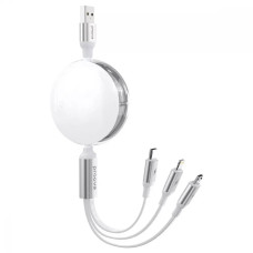 Кабель Proove Triple Connection 3-в-1 USB-A – Type-C/Micro-USB/Lightning (1.2 м · 15W · 3A) (White)