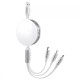 Кабель Proove Triple Connection 3-в-1 USB-A – Type-C/Micro-USB/Lightning (1.2 м · 15W · 3A) (White)