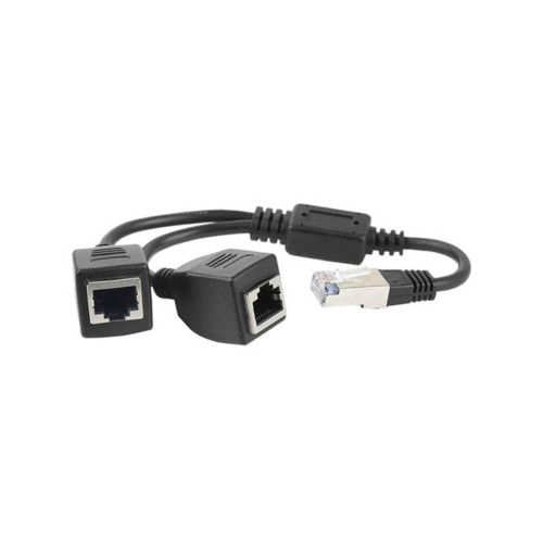 Переходник-разветвитель UTP RJ45 штекер – 2 × RJ45 гнездо (Black)