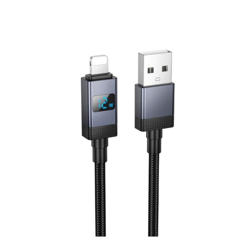 Кабель Hoco X118 USB-A – Lightning з дисплеєм (1 м · 12W · 2.4A) (Black)
