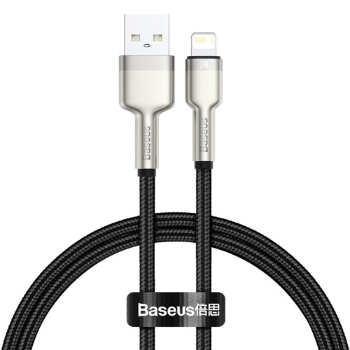Кабель Baseus Cafule Metal USB-A – Lightning (0.25 м · 20W · 2.4A) (CALJK-01) (Black)