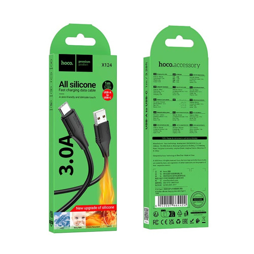 Кабель Hoco X124 USB-A – Type-C (1 м · 15W · 3A) (Black)