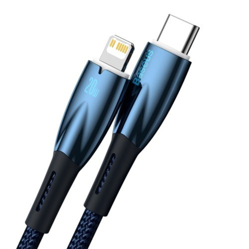 Кабель Baseus Glimmer Series Fast Charging Type-C – Lightning (1 м · 20W · 2.4A) (CADH000003) (Blue)