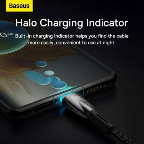 Кабель Baseus Glimmer Series Fast Charging Type-C – Type-C (1 м · 100W · 5A) (CADH000701) (Black)