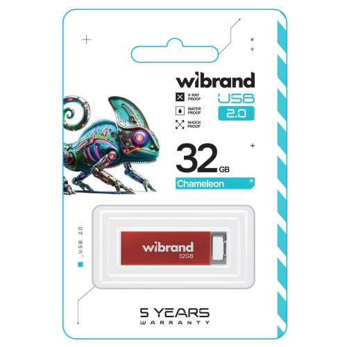 Флешка Wibrand Chameleon 32GB USB 2.0 (Red)