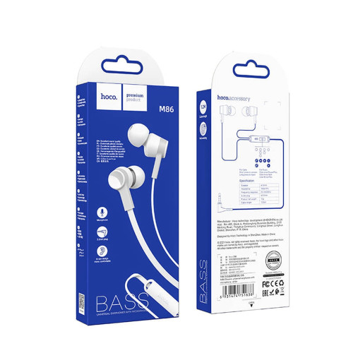 Наушники Hoco M86 3.5 мм (White)