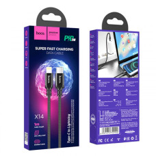 Кабель Hoco X14 Double Speed Type-C – Lightning (1 м · 20W · 2.4A) (Black)