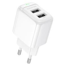 Мережевий зарядний пристрій Borofone BAS41A 2xUSB-A (10.5W · 2.1A) (White)