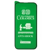 Защитная пленка Ceramic для Apple iPhone 14 Pro (Full Glue) (Black)