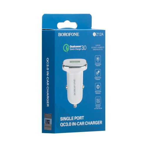 Автомобильное зарядное устройство Borofone BZ12A USB-A (18W · 3A) (White)