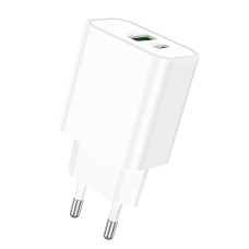 Сетевое зарядное устройство Borofone BA88A USB-A+USB-C (20W · 3A) (White)