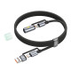 Кабель Hoco U138 Type-C – Type-C and USB з ліхтариком (1.2 м · 60W · 3A) (Black)