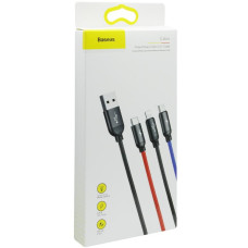Кабель Baseus Three Primary Colors 3-в-1 (1.2 м · 18W · 3.5A) (Black)