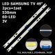 Бокова підсвітка для телевізора Samsung 49″ BN96-45956A R1 (2 планки по 530 мм, 60 LED 6,5x2 мм, 3 В)