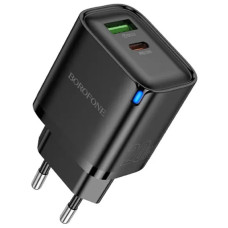 Сетевое зарядное устройство Borofone BA83A USB-A+USB-C (20W · 3A) (Black)