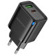 Сетевое зарядное устройство Borofone BA83A USB-A+USB-C (20W · 3A) (Black)