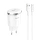 Сетевое зарядное устройство Hoco C37A USB-A (12W · 2.4A) с кабелем USB-A – Micro-USB (White)