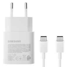 Сетевое зарядное устройство Samsung EP-TA800 USB-C retail packing (25W · 3A) с кабелем Type-C – Type-C (Service) (White)