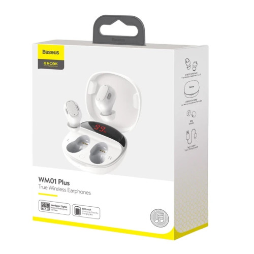 Наушники Bluetooth Baseus Encok WM01 Plus TWS (White)