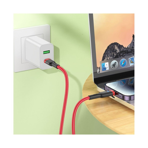 Кабель Hoco U117 Type-C – Lightning PD (1.2 м · 20W · 2.4A) (Red)