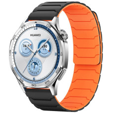 Ремінець універсальний 20 мм Dual-color Magnetic для Amazfit, Samsung, Huawei (Black/Orange)
