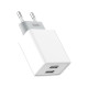 Мережевий зарядний пристрій XO L65 2xUSB-A (12W · 2.4A) (White)