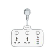 Мережевий фільтр LDNIO SC2413 на 2 розетки (20W · 2.4A · 3xUSB-A+USB-C) (White)