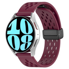 Ремешок универсальный 20 мм Silicone With Magnetic для Amazfit, Samsung, Huawei (Wine Red)