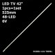 Бокова підсвітка для телевізора Changhong 42″ E1177096 (1 планка 525 мм, 48 LED 7x2 мм, 6 В)