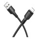 Кабель Borofone BX116 USB-A to Lightning12W USB-A – Lightning (1 м · 12W · 2.4A) (Black)