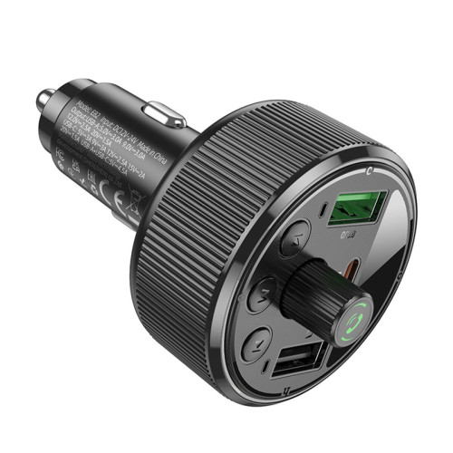 FM-модулятор Hoco E82 2xUSB-A+USB-C (30W · 3A) (Black)
