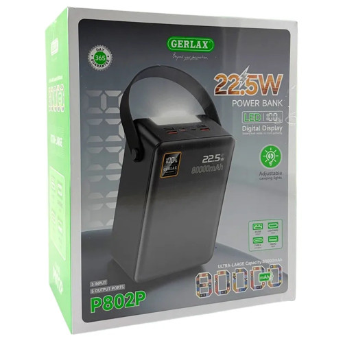 Повербанк Gerlax P802P 22.5W (80000 mAh) (Black)