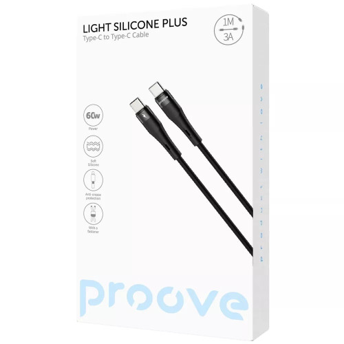 Кабель Proove Light Silicone Plus Type-C – Type-C (1 м · 60W · 3A) (Black)