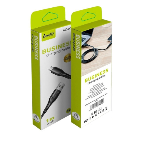 Кабель Avantis AC06m USB-A – Micro-USB (1 м · 10W · 2A) (Black)