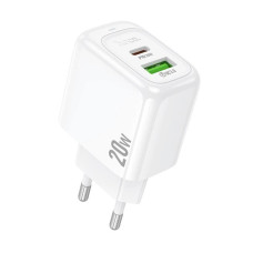 Сетевое зарядное устройство Hoco CS54A USB-A+USB-C (20W · 3A) (White)