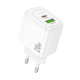 Сетевое зарядное устройство Hoco CS54A USB-A+USB-C (20W · 3A) (White)