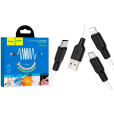 Кабель Hoco X21 Plus Silicone USB-A – Lightning (1 м · 12W · 2.4A) (Black/White)