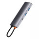 USB-хаб Baseus Metal Gleam Series 7в1 Type-C (2xUSB 3.0 · HDMI 4K · Type-C · Type-C PD · microSD · SD) (Gray)