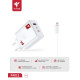 Сетевое зарядное устройство FLYCDI FA-011 USB-A+USB-C+Lightning (65W · 3A) (White)