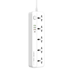Мережевий фільтр LDNIO SC5415 на 5 розеток (3xUSB-A+USB-C · 2 м) (White)