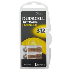 Батарейка для слухового апарату Duracell ZA312, PR-41, DA41 1.45V (1 шт)