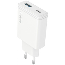 Сетевое зарядное устройство Proove Slender USB-A+USB-C (65W) (White)