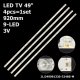 Пряма підсвітка для телевізора Hisense 49″ JL.D49091330-324BS-M (4 планки по 920 мм, 9 LED, лінза 17 мм, 3 В)