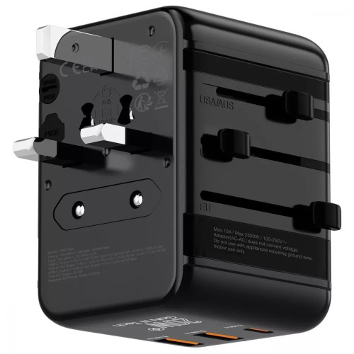 Сетевое зарядное устройство универсальный Proove Trip 2xUSB-A+USB-C (20W · 3A) (Black)