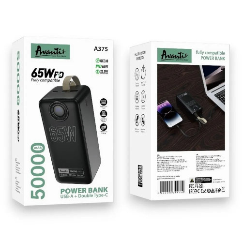 Повербанк Avantis A375 65W (50000 mAh) (Black)