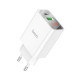 Мережевий зарядний пристрій Hoco C100A USB-A+USB-C (20W · 3A) (White)