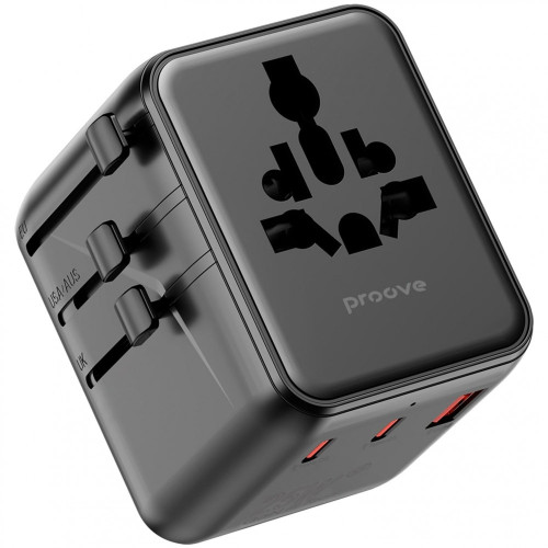 Сетевое зарядное устройство универсальный Proove Trip 2xUSB-A+USB-C (25W · 3A) (Black)