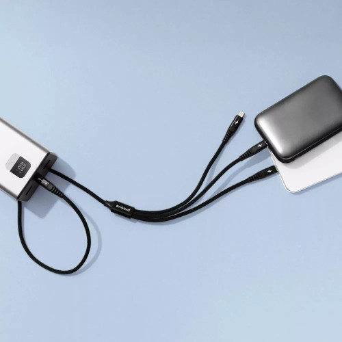 Кабель Proove Hydra 3-в-1 Type-C + Micro USB + Lightning (1.2 м · 15W · 3A) (Black)