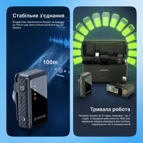 Бездротовий петличний мікрофон Proove Forum Pro (Black)