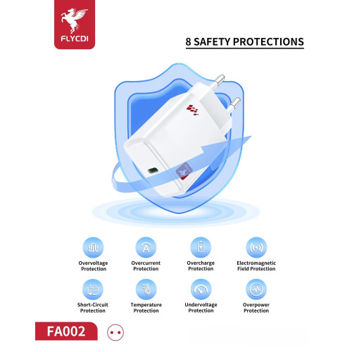 Сетевое зарядное устройство FLYCDI FA-002 USB-C (12W · 2.4A) (White)
